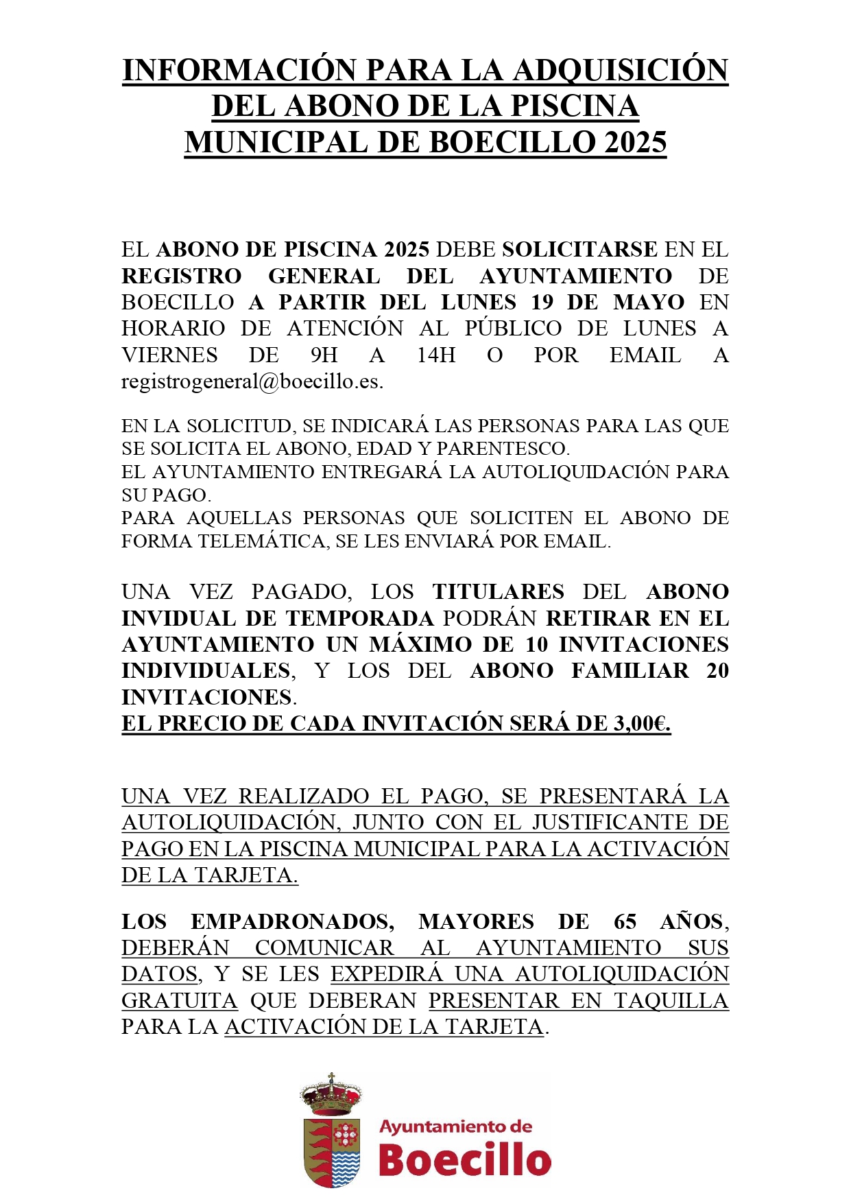 Abono Piscina