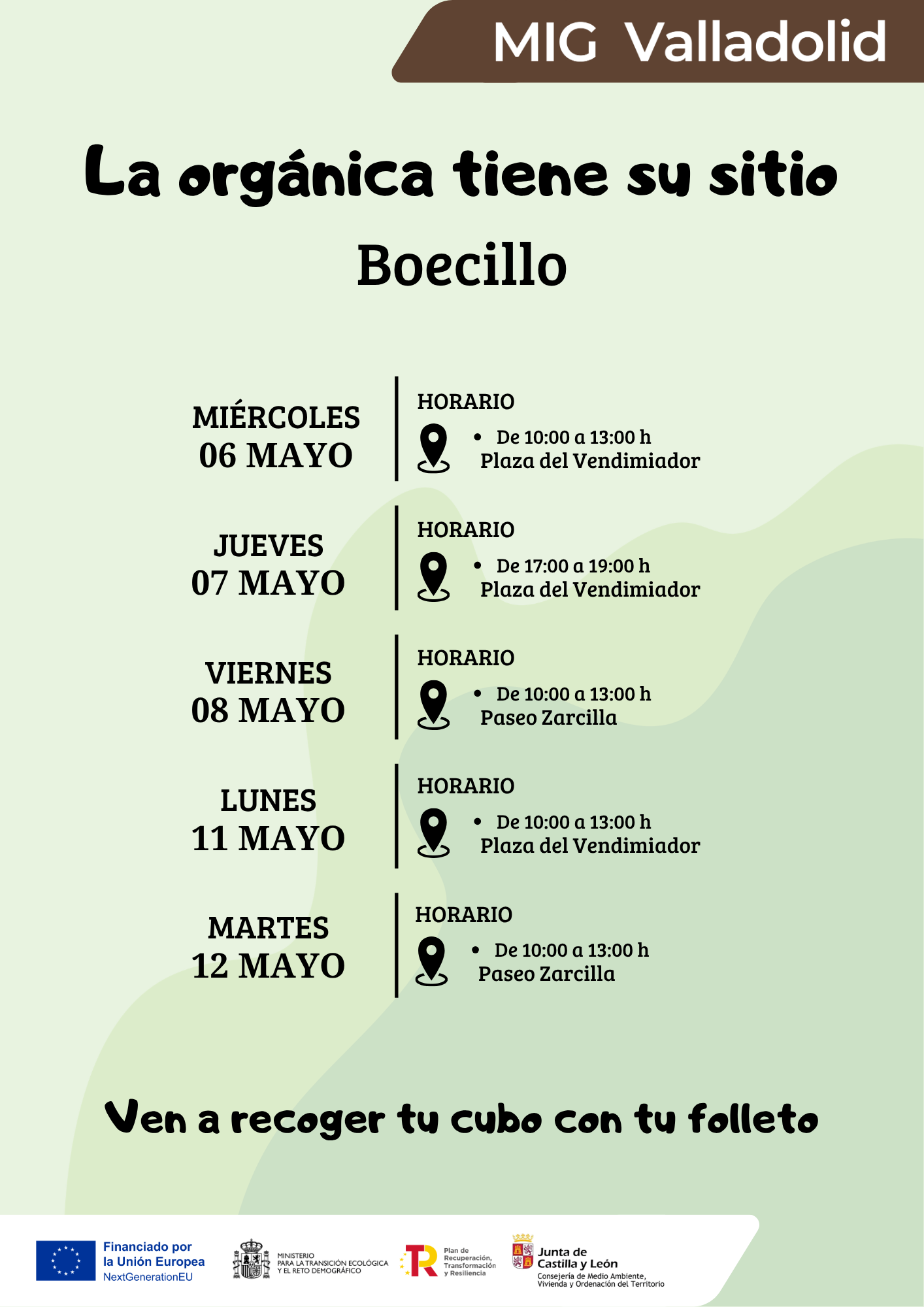 Calendario Puntos Informativos Boecillo