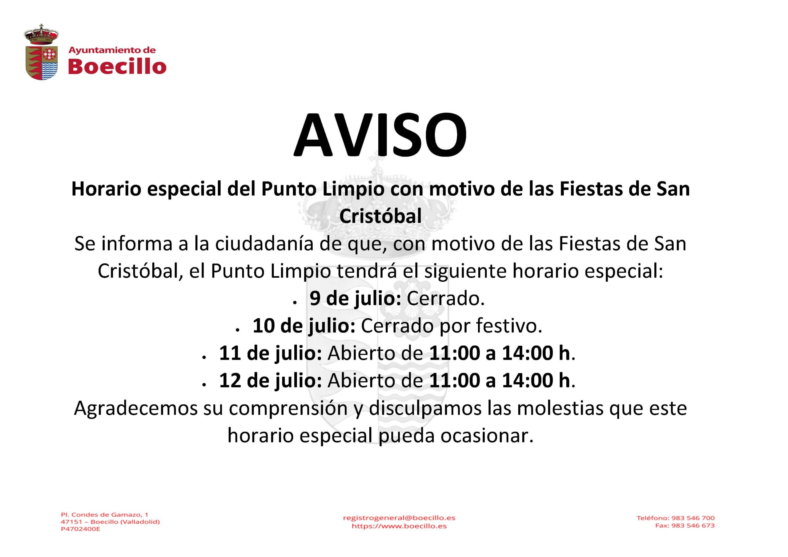 CARTEL PUNTO LIMPIO FIESTAS SAN CRISTOBAL